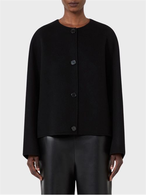 Giacca crop boxy in pura lana con sciarpa abbinata S' MAX MARA | 2629046053600013